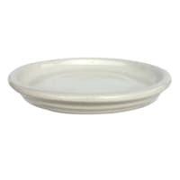 Running White Ceramic Outdoor Saucer, Large