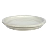 Running White Ceramic Outdoor Saucer, Medium