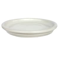 Running White Ceramic Outdoor Saucer, Small
