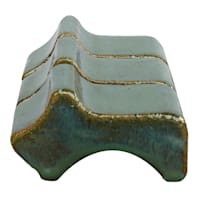 3-Piece Ocean Blue Ceramic Outdoor Planter Feet