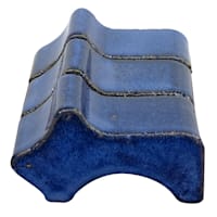 3-Piece Imperial Blue Ceramic Outdoor Planter Feet