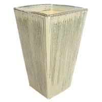 Hudson Running White Tall Ceramic Outdoor Planter, Medium