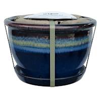 Set of 3 Blue Bella Outdoor Planter with Saucer