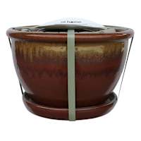 Set of 3 Red Bella Outdoor Planter with Saucer