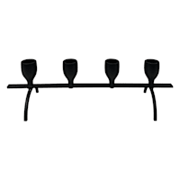 Black Metal Taper Candle Holders, 11.8"
