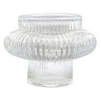 Clear Dual Side Glass Candle Holder, 2.2"