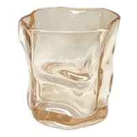 Gold Glass Candle Holder, 3.2"