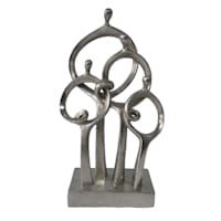 Silver Interlocking People Decor, 13.2"