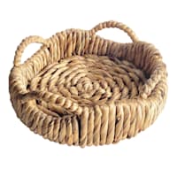 Natural Wicker Round Tray, 9"