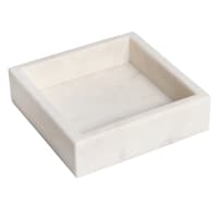 White Marble Square Trinket Tray, 5.3"