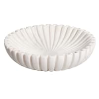 White Marble Ribbed Bowl, Large
