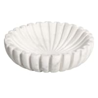 White Marbled Ribbed Bowl, Small
