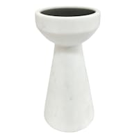 Crosby St. White Marble Pillar Candle Holder, 7.5"