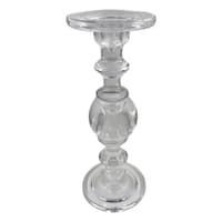 Providence Clear Glass Candle Holder, 11.8"