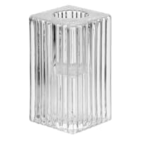 Glass Ribbed Taper Candle Holder, 2"