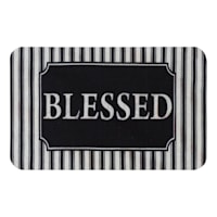 Blessed Striped Echo Doormat, 17x27