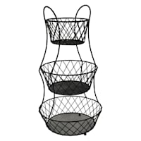 3-Tier Black Lattice Fruit Basket