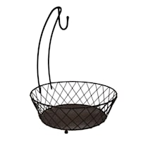 Black Lattice Fruit Basket with Banana Hanger