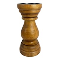 Honeybloom Wooden Pillar Candle Holder, 8"