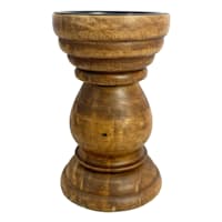 Honeybloom Wooden Pillar Candle Holder, 6"