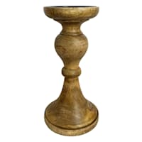 Providence Wooden Pillar Candle Holder, 9"