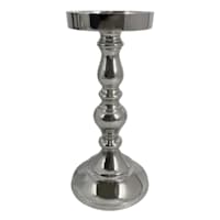 Providence Silver Pillar Candle Holder, 7.7"