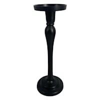 Black Pillar Candle Holder, 12.2"