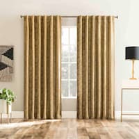 Sun Zero Quinn Gold Back Tab Extreme Blackout Single Curtain Panel, 84"