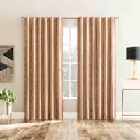 Sun Zero Quinn Apricot Back Tab Extreme Blackout Single Curtain Panel, 84"