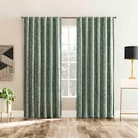 Sun Zero Quinn Moss Back Tab Extreme Blackout Single Curtain Panel, 84"
