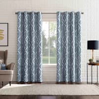 Sun Zero Denmark Blue Extreme Blackout Grommet Single Curtain Panel, 84"