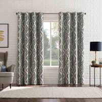 Sun Zero Denmark Charcoal Extreme Blackout Grommet Single Curtain Panel, 84"