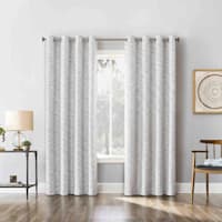 Sun Zero Daris White Extreme Blackout Grommet Single Curtain Panel, 84"