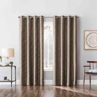 Sun Zero Daris Mocha Extreme Blackout Grommet Single Curtain Panel, 84"