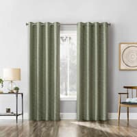 Sun Zero Daris Sage Extreme Blackout Grommet Single Curtain Panel, 84"