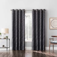 Sun Zero Daris Coal Extreme Blackout Grommet Single Curtain Panel, 84"