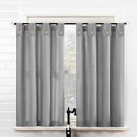 Mason Grey Small Single Tiered Window Curtain Panel, 54x36