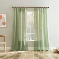 Augusta Moss Sheer Loop Tab Single Curtain Panel, 84"