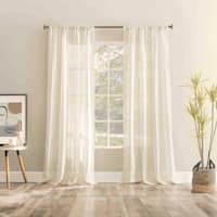 Ayanna Natural Sheer Rod Pocket Single Curtain Panel, 84"