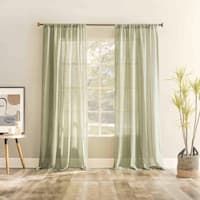 Ayanna Sage Sheer Rod Pocket Single Curtain Panel, 84"
