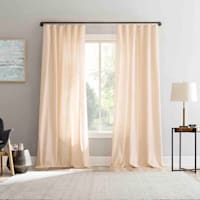 Lathan Apricot Sheer Ring Top Single Curtain Panel, 84"