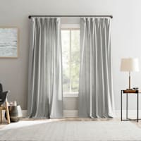Lathan Grey Sheer Ring Top Single Curtain Panel, 84"