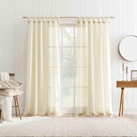 Harrison Ivory Sheer Tab Loop Single Curtain Panel, 84"