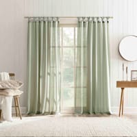 Harrison Sage Sheer Tab Loop Single Curtain Panel, 84"