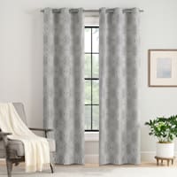 2-Pack Silver Eclipse Neva Magnetic Closure Blackout Curtain Panel Set, 84"