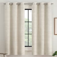 2-Pack Eclipse Nate Ivory Magnetic Closure Blackout Curtain Panel Set, 63"