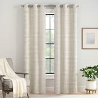 2-Pack Eclipse Nate Ivory Magnetic Closure Blackout Curtain Panel Set, 84"