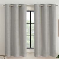 2-Pack Eclipse Nate Grey Magnetic Closure Blackout Curtain Panel Set, 63"