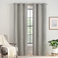 2-Pack Eclipse Nate Grey Magnetic Closure Blackout Curtain Panel Set, 84"