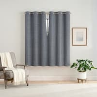 2-Pack Eclipse Nate Navy Blue Magnetic Closure Blackout Curtain Panel Set, 63"